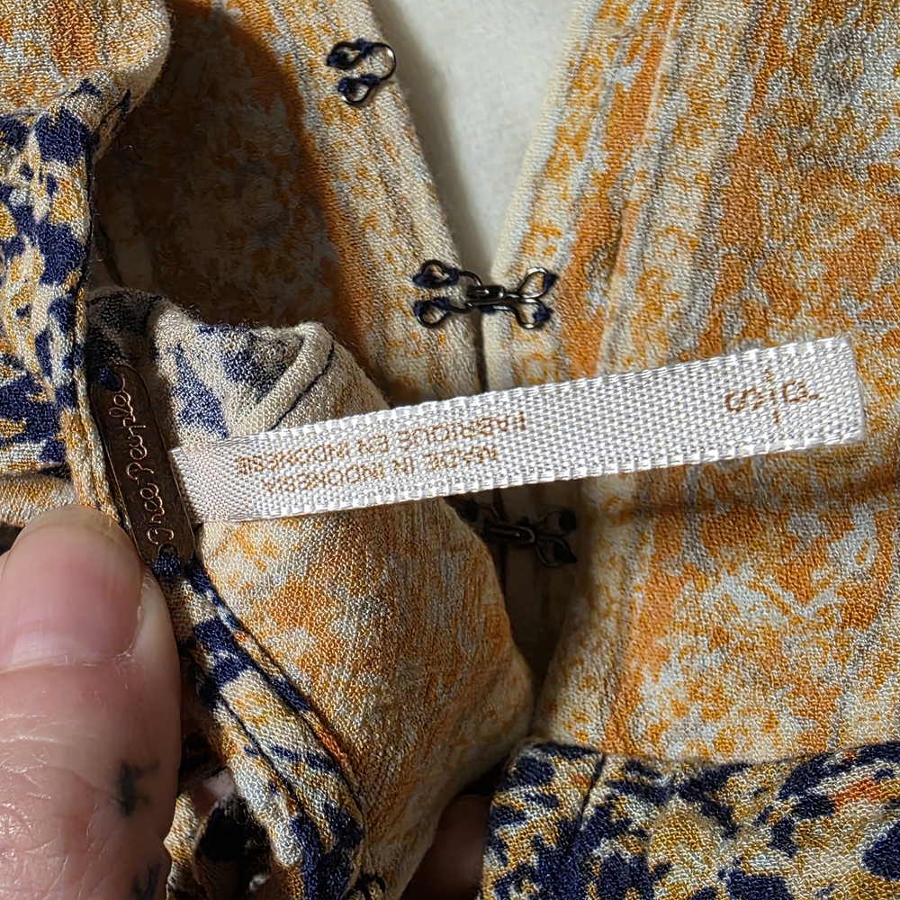 Free People Yellow and Blue Patterned Romper - Picture 5 of 6